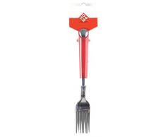 Home Goutte Lot de 2 Fourchettes de Table avec PoignÃ©e Rouge en Acier Inoxydable