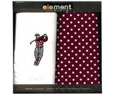 Element Gifts Lot de 2 mouchoirs en Coton Blanc Taille Unique