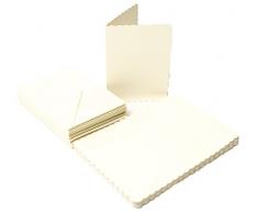 Le Papier Palace 25 festonné Cartes et enveloppes C5 (16,3 x 22,9 cm), Ivoire