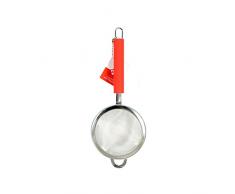 Home Passoire avec Manche antidÃ©rapant, 10Â cm, Acier Inoxydable, Rouge
