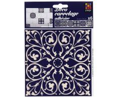 Plage 260535 Smooth â Tiles Stickers pour carrelage azulejos 6 Archet, Vinyle, Rouge/Violet, 15 x 0,1 x 15 cm