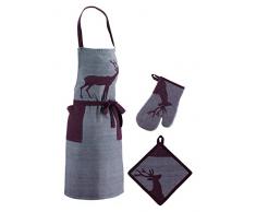 kela 12288, 12285, 12289 Ensemble Tablier - Manique et Gant II Carla - 3 PiÃ¨ces, 100% Coton, Multicolore, 44 x 24 x 4 cm