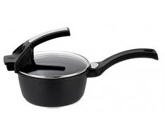 PENSOFAL Pen8104 Casserole 1 Manche avec Couvercle Verre, diam. 16cm, in Gift Box, Série Suprema Bioceramix, Noire