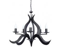 Tosel 20250 Lustre Palm Acier 60 W E14 Noir