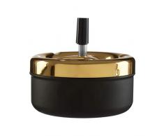 Cendrier tournant, fer, polypropylÃ¨ne, noir/or, Taille M