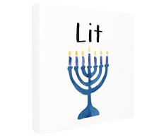 Stupell Industries Lit Menorah Icon tendue Art Mural, FiÃ¨rement Made in USA, Toile, Multicolore, 60.96Â x 3.81Â x 60.96Â cm