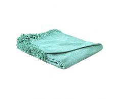 Thedecofactory 130024 Plaid, Polyester, Turquoise, 130 x 170 x 3 cm