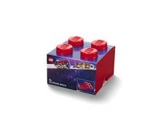 Room Copenhagen 40031761 Lego Movie 2 Brique 4 Boîte de Rangement, Plastique, Red, Taille Unique