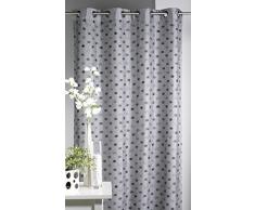 HomeMaison.com HM69851424 Rideau Ameublement Shantung Doublé Fantaisie Polyester Gris 130 x 250 cm