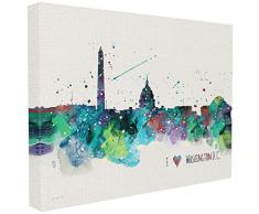 Stupell Industries CÅur Amour DC Projections de Peinture surdimensionné tendue Art Mural, Fièrement Made in USA, Toile, Multicolore, 60.96 x 3.81 x 76.2 cm