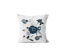 Soleil docre Aquarelle Coussin décoratif, Polyester, Blanc, 40 x 40 cm