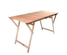 Delta Trade Italie Table de Bois Naturel, 140Â x 70Â cm, Multicolore, Taille Unique
