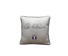My Flair 23.12SF Louis Coussin rembourré 40 % Coton 30 % Lin 20 % Viscose 10 % Polyester avec Broderie Blanc 40 x 40 x 14 cm