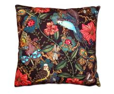 Nadja Wedin design perruches Noir â Housse de Coussin Coton 48 x 48 cm