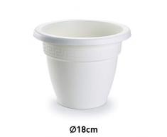 PLASTICFORTE Pot de Fleurs en Plastique Solide. Pequeño Blanc