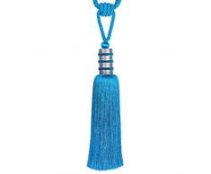 STEPHANOISE Embrasse Fantaisie, Bleu Acier, 29(h Pompon) x79 cm