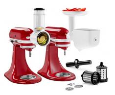 KitchenAid 5KSM2FPPC Lot dâaccessoires hachoire, tranchoire et rape robot pâtissier multifonction, Acier