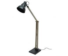 More Design PHIL-H137-NR Lampadaire, Métal/Bois, Noir Mat