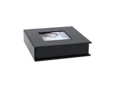 Deknudt Album Photo - Boîte Photo, Cuir ou Similicuir, Noir, 8 x8 cm