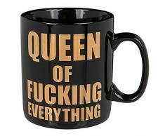 Out of the blue 78/8278 Mug en faïence, Queen of Fucking Everything, env. 13 x 11 cm