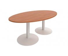 Buronomic BJ497B Ensemble Table de réunion modulaire Métal Merisier/Blanc 200 x 120 x 72 cm