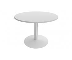 Buronomic BJ527E Ensemble Table de réunion ronde avec 4 Pieds Métal Gris Blanc 120 x 120 x 72 cm