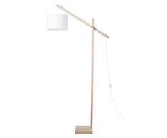 Tosel 95366 Lampadaire Liseuse 1 Lumière, Bois, E27, 40 W, Blanc, 80 x 180 cm