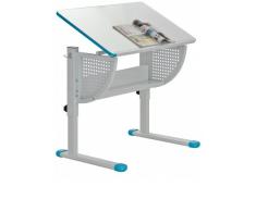 hjh OFFICE 673620 bureau enfant garçon et fille, bureau pour enfant SMILE bleu/blanc, table evolutif, surface de travail inclinable, avec crochet pour cartable, tranche dâge conseillé:6-17 ans, solide et robuste