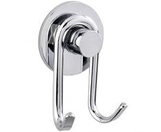 WENKO 22769100 Crochet Mural Cali Express Loc, Lot de 2 pièces, Acier Inodydable, 5,5 x 9 x 4 cm