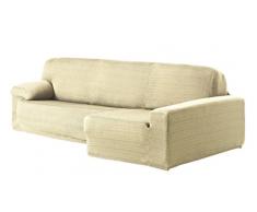 Eysa Aquiles Ãlastique Chaise Longue Droite, Vue frontale, Polyester Coton, Ãcru, 43x37x14 cm