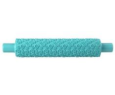 Zeller 44970 Rouleau à pâtisserie estampé 5x31cm Bleu Claire, Plastique, 31 x 5 x 5 cm