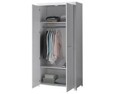 Vipack ERKL1214 ERIK Armoire avec 2 portes MDF/Pin massif 100 x 55 x 205 cm