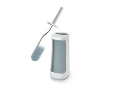 Joseph Joseph - Flex Brosse WC - Balayette Toilette Souple et Résistante avec Rangement pour Produits dEntretien - Blanc/Bleu Ciel