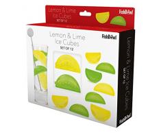 Fishbowl GlaÃ§ons rÃ©utilisables, bocal, Citron et citron vert, Lot de 12
