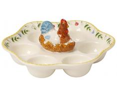 Villeroy & Boch Spring Awakening Assiette Ã Åufs Coq et poule, 20 cm, Porcelaine, Blanc/Multicolore