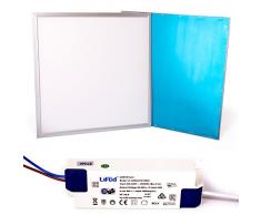 taloya 36 W Panneau LED Argenté 62 x 62 cm 83 RA Cadre Blanc chaud 3000 K EEK A garantie 5 ans einlege Lampe Grille Plaque de couverture