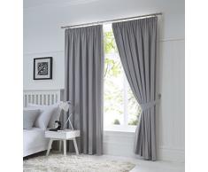 Fusion Dijon Rideaux Unis plissés et doublés, Silver, 46x54 (117 x 137 cm)