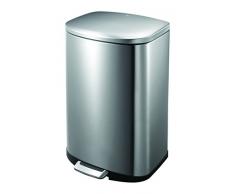 EKO 8713631712298 Della Poubelle à Pédale Métal Inox 41,6 x 37,6 x 69,2 cm