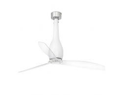 FARO BARCELONA 32001 ETERFAN Ventilateur de Plafond Blanc Mat/Transparent avec Moteur DC