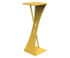 ZHED Sel_GEN_h75_Can GENEZE Sellette Métal Jaune Canari 25 x 25 x 75 cm