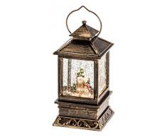 Konstsmide 2804-000 Lanterne-Tempête à LED avec Bonhomme de Neige, Verre, 0.1 W, Blanc, 10.5 x 10.5 x 22 cm