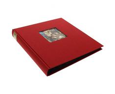 Goldbuch Album Photo avec Découpe, Bella Vista, 30 X 31 Cm, 60 Côtés Noirs avec Diviseurs Glassine, Lin, Rouge, 27984