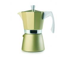 IBILI 623906 Cafetiere Expresso Evva Golden 6, Aluminium, Beige, 10 x 10 x 20 cm