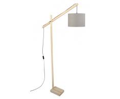 Tosel 95371 Lampadaire Liseuse 1 Lumière Bois, E27, 40 W, Gris, 80 x 180 cm
