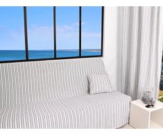 Soleil d'ocre Jeté de canapé 170x250 cm COTONADE Gris Clair, Polyester Coton, 250x170 cm