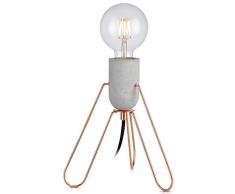 Versanora Lampe de bureau Piccola pour chevet rétro industriel rose dorée VN-L00022-EU