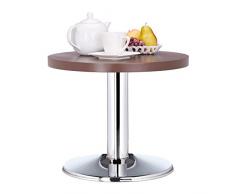 Relaxdays 10021919_93 Guéridon Rond, Petite Basse, Table Enfant métal déco coloré, Marron, Bois Dense, 50 x 50 x 41 cm