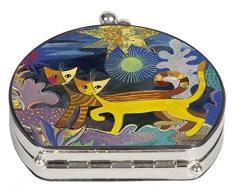 Fridolin 12342 Miroir de Poche Pays Merveilleux, Métal, Multicolore, 7x7,5x2,5 cm