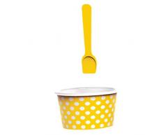 Zak! designs 1752-660 Dotty Coupe à glace, Jaune/Blanc