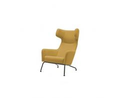 Softline Fauteuil HAVANA Ã oreilles en tissu jaune